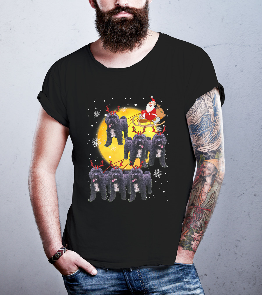 Cockapoo Reindeer Santa Sleigh Christmas Funny Cocka T-Shirt