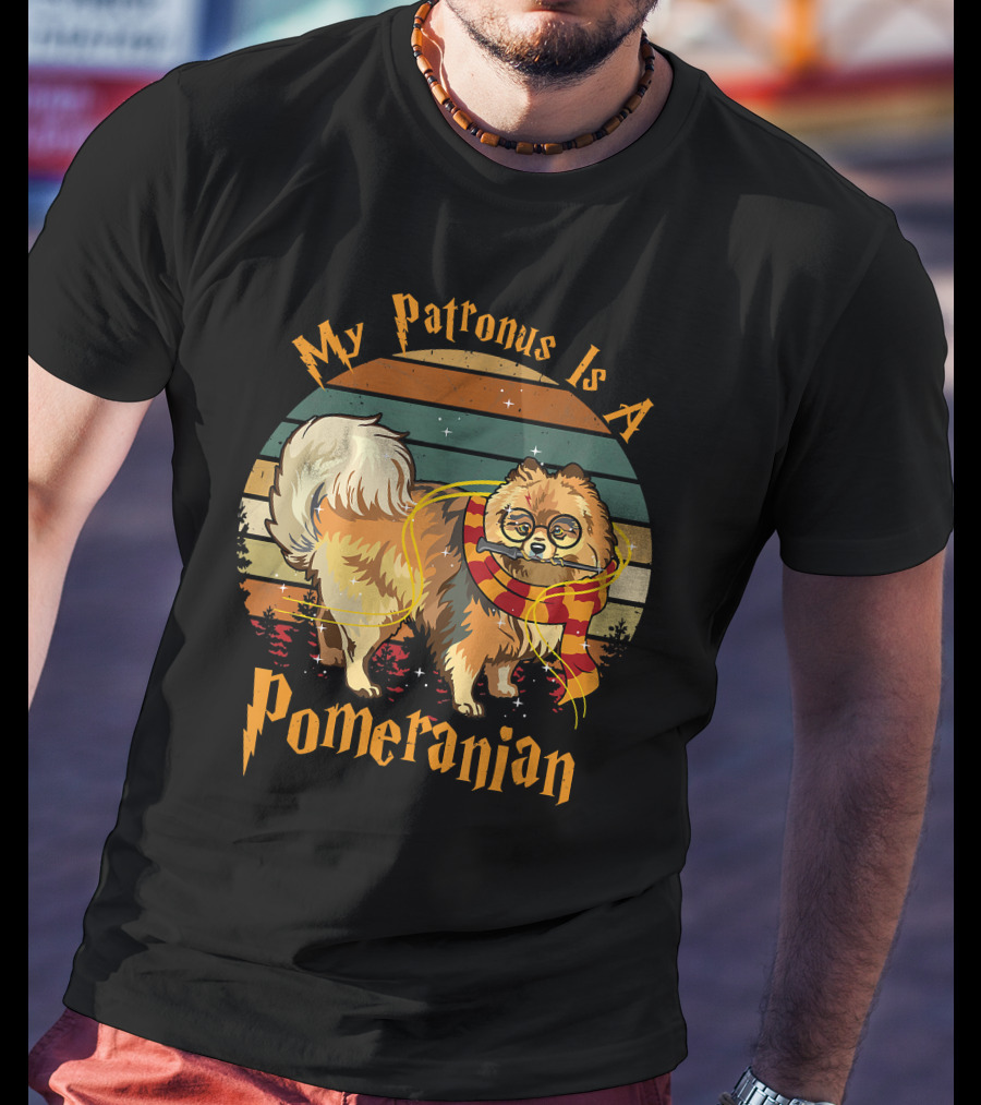 My Patronus Is A Pomeranian Dog With Wizardry And Magic References T-Shirt