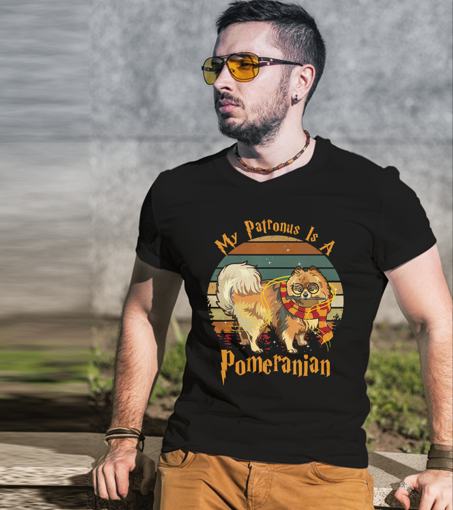 My Patronus Is A Pomeranian Dog With Wizardry And Magic References T-Shirt