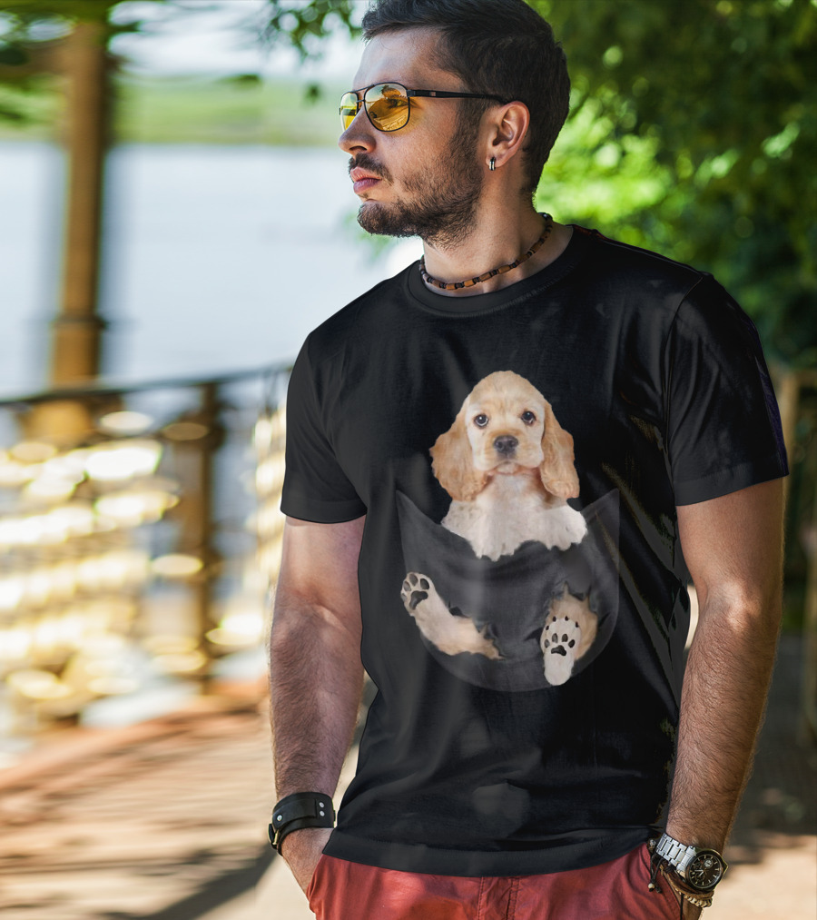 Cocker Spaniel Puppy Cute In The Pocket T-Shirt