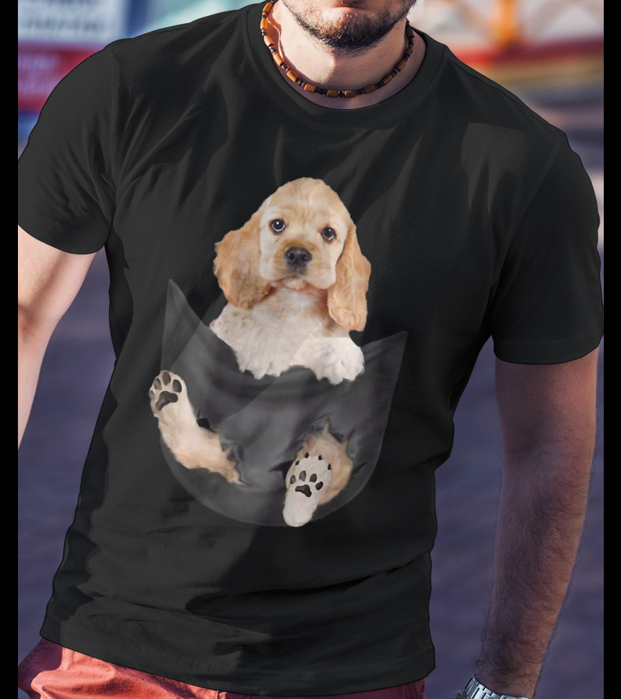 Cocker Spaniel Puppy Cute In The Pocket T-Shirt