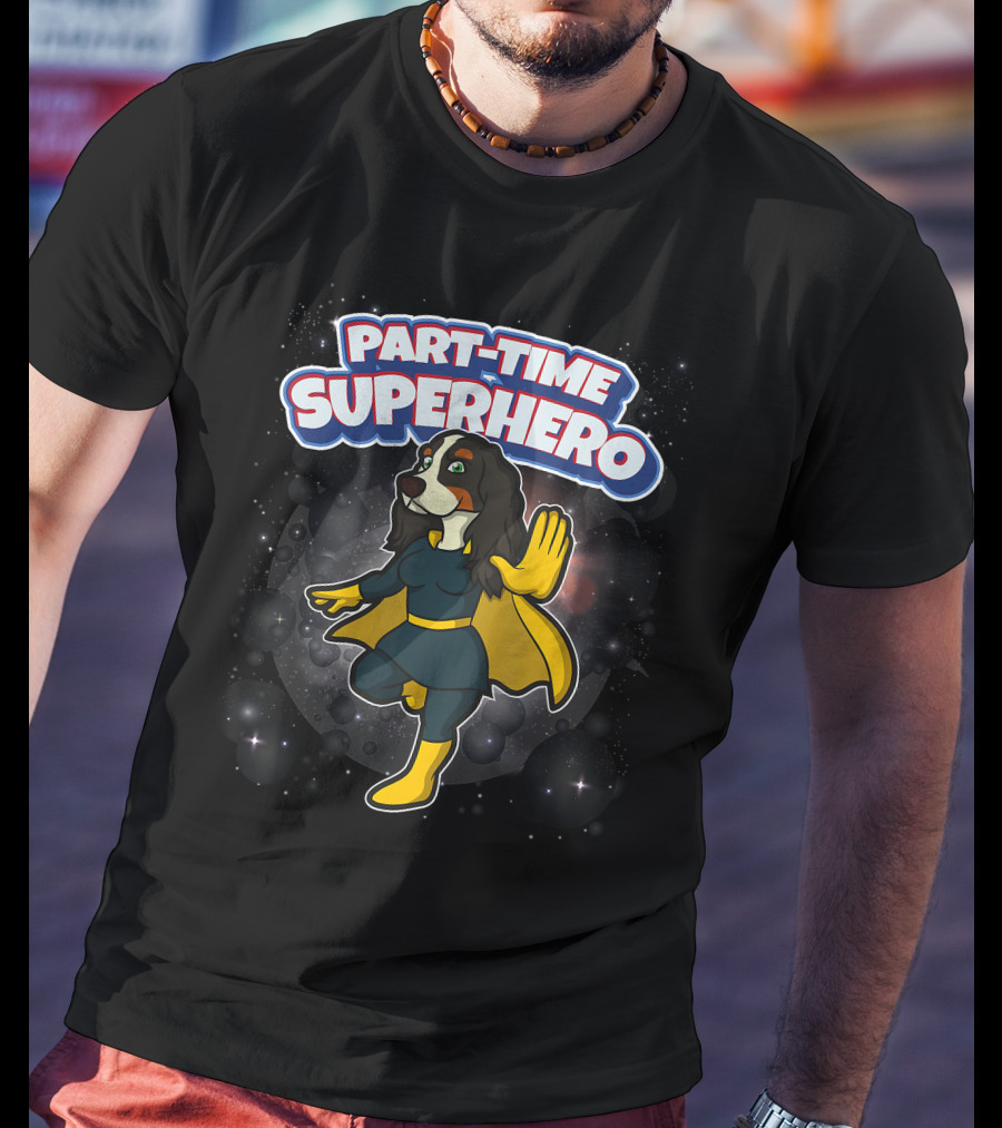 Part-Time Superhero English Cocker Spaniel Comic T-Shirt