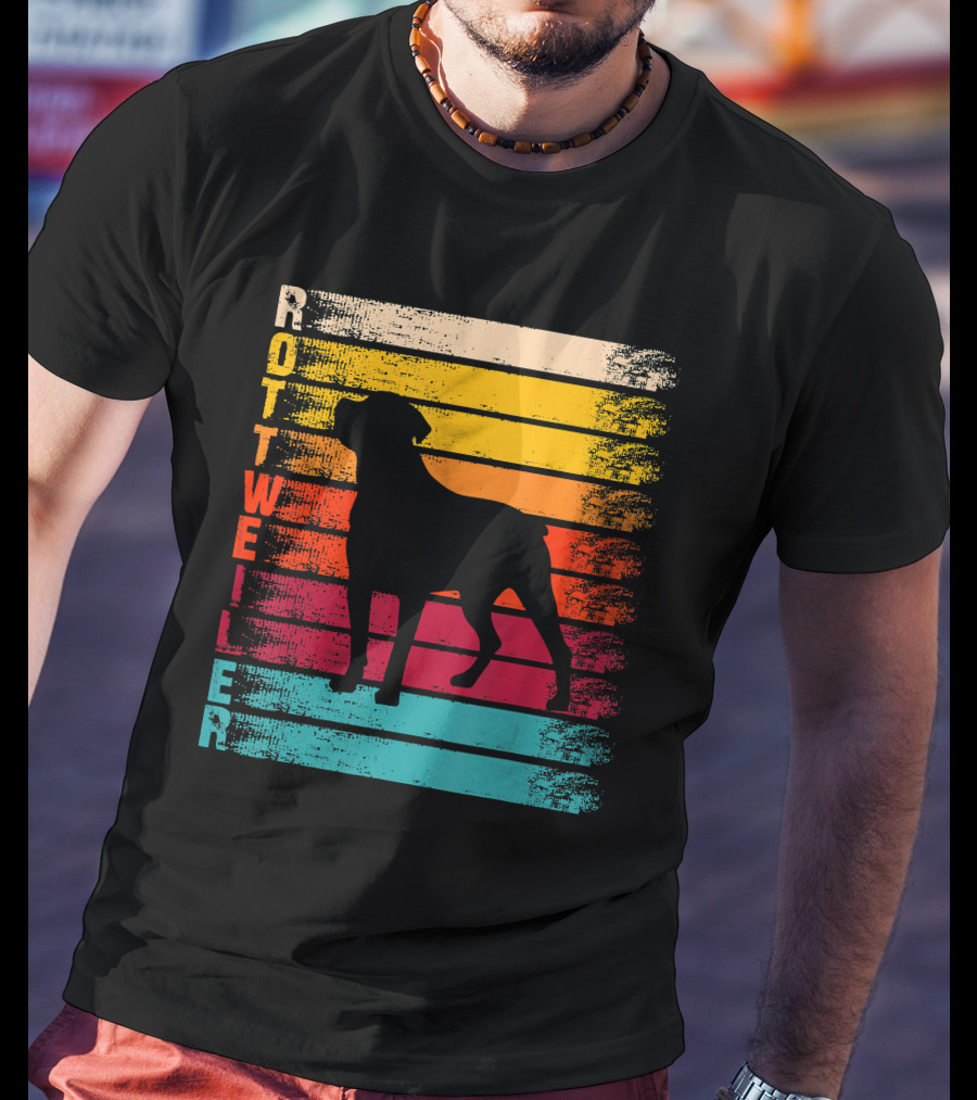 Rottweiler Mom Retro Dog Vintage T-Shirt