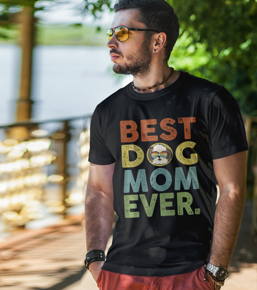 BEST DOG MOM EVER Vintage Shih Tzu T-Shirt