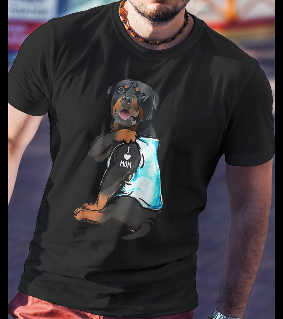 I Love Mom Rottweiler Tattoo T-Shirt