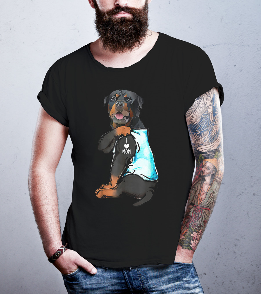 I Love Mom Rottweiler Tattoo T-Shirt
