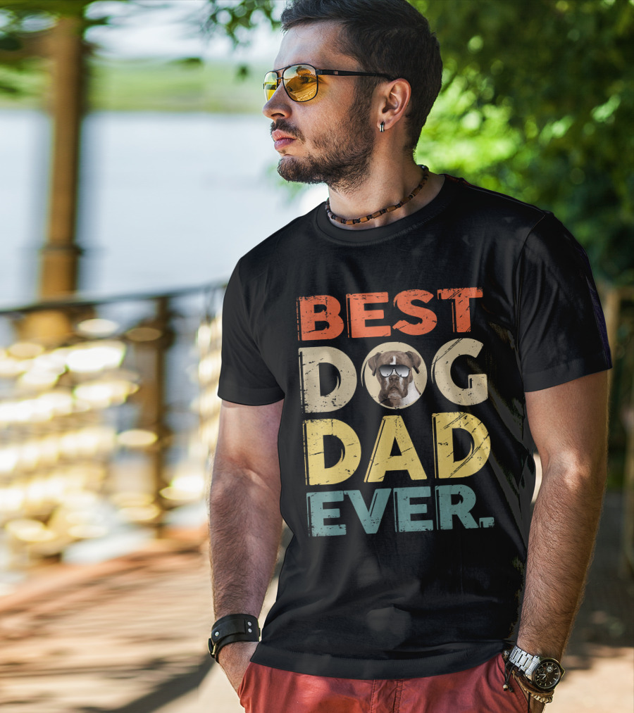 BEST DOG DAD EVER Boxer T-Shirt