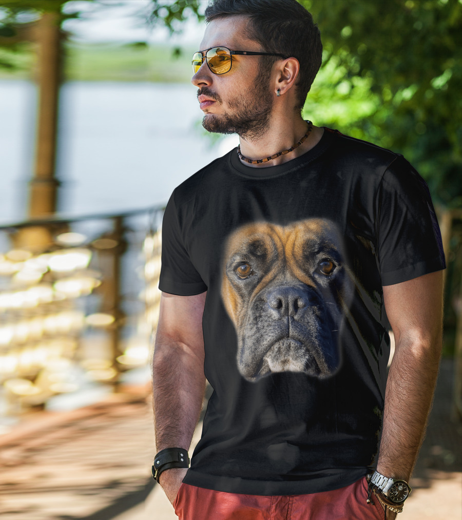 Boxer Dog Face Funny Animal Lover T-Shirt