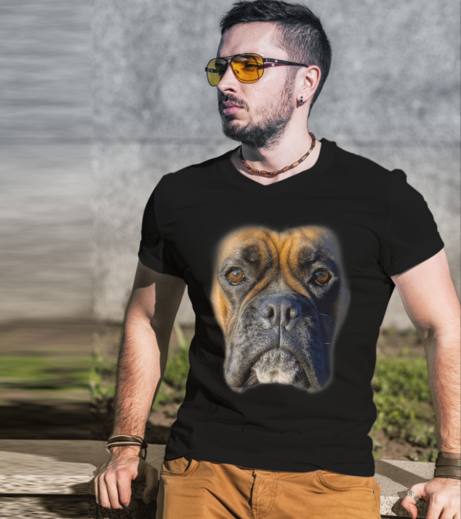 Boxer Dog Face Funny Animal Lover T-Shirt