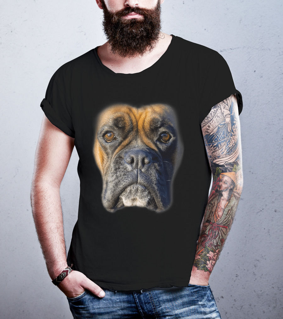Boxer Dog Face Funny Animal Lover T-Shirt