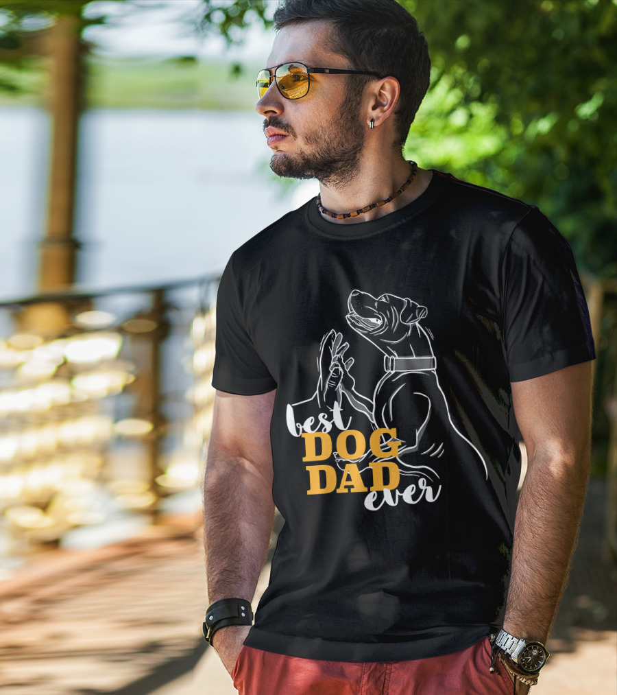 Best Dog Dad Ever Pitbull Boxer T-Shirt