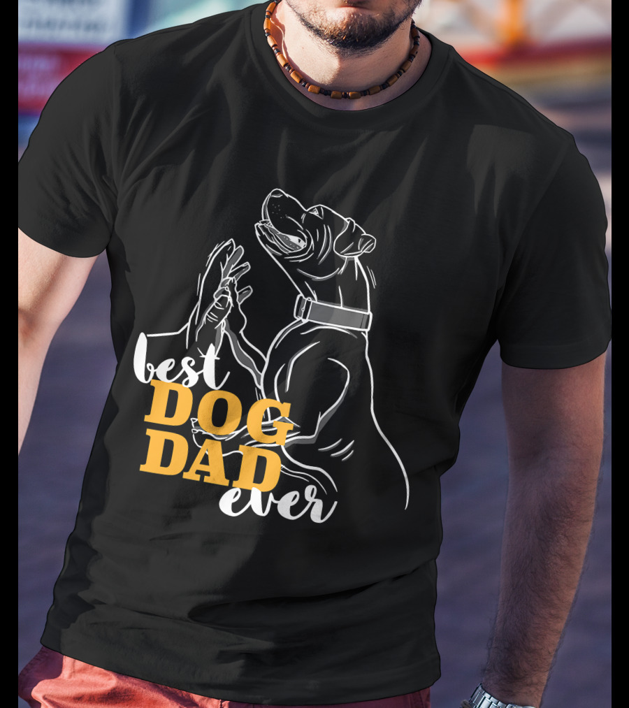 Best Dog Dad Ever Pitbull Boxer T-Shirt