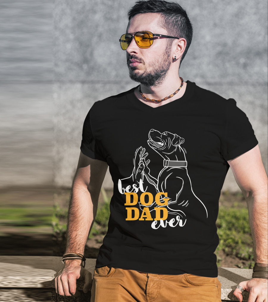 Best Dog Dad Ever Pitbull Boxer T-Shirt