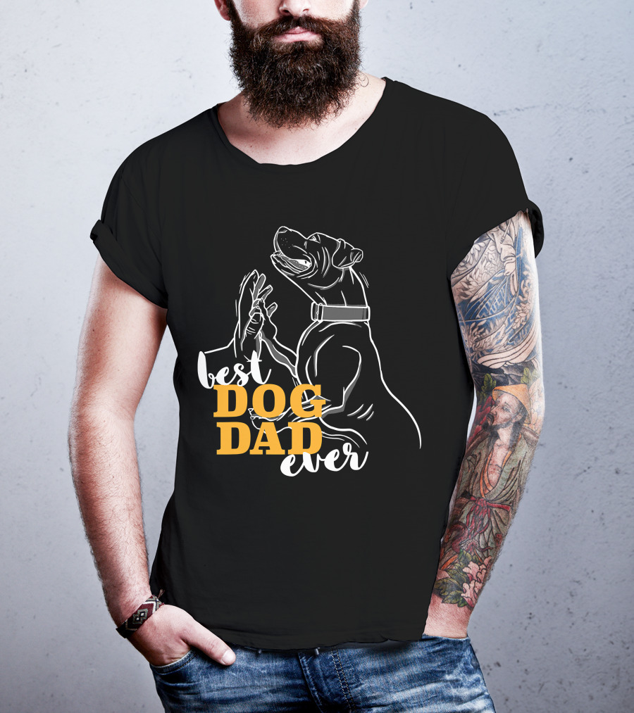 Best Dog Dad Ever Pitbull Boxer T-Shirt