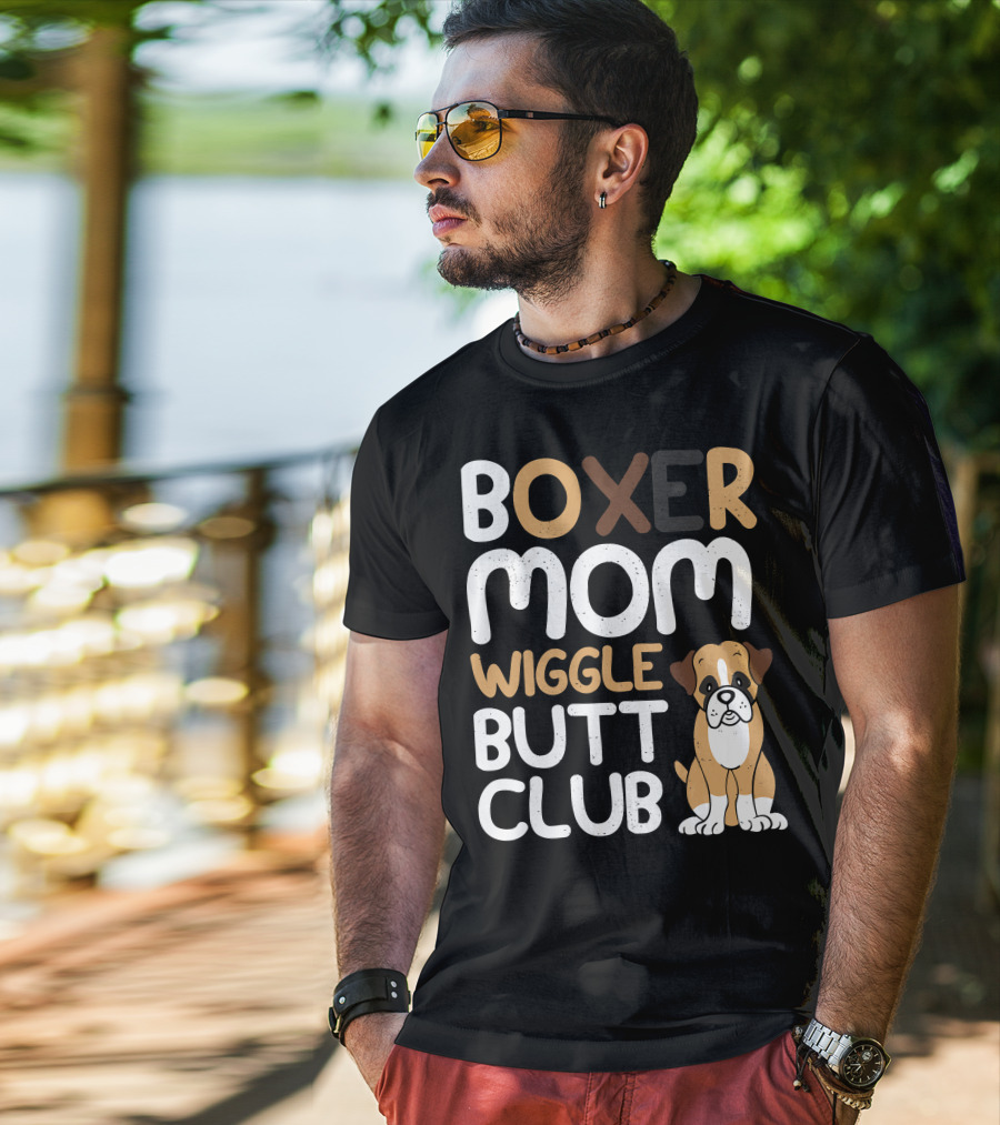 Boxer Mom Wiggle Butt Club Puppy T-Shirt