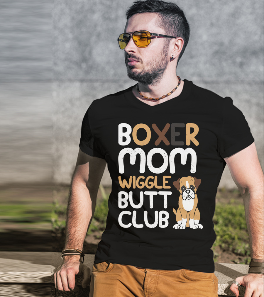 Boxer Mom Wiggle Butt Club Puppy T-Shirt
