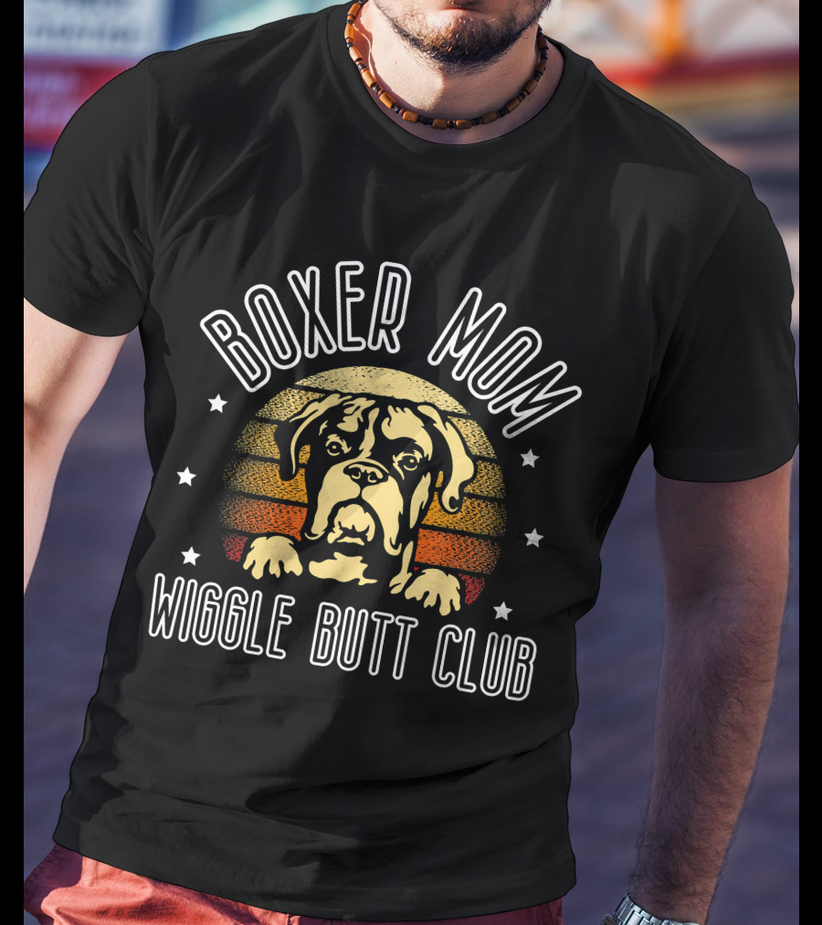 Boxer Mom Wiggle Butt Club For Boxer Dog Lovers T-Shirt