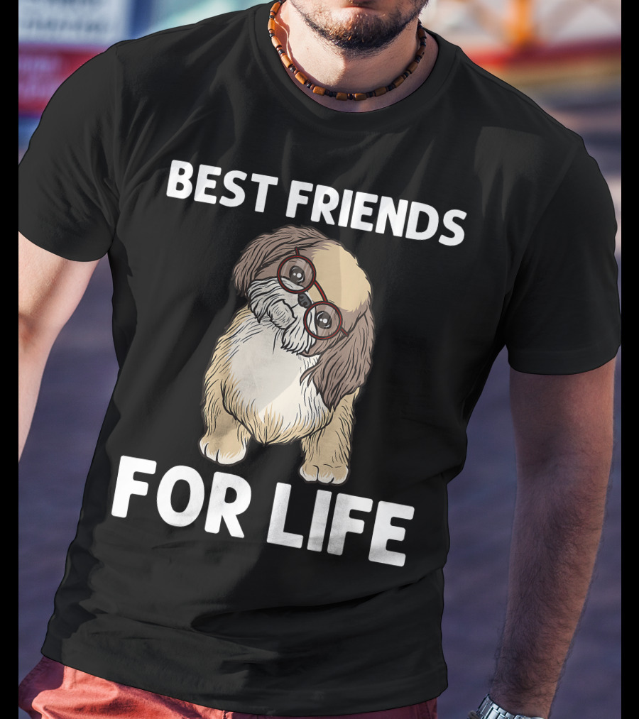Best Friends For Life Cool Shih Tzu Puppy Pet T-Shirt
