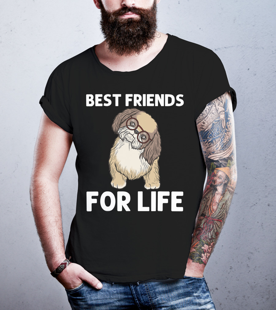 Best Friends For Life Cool Shih Tzu Puppy Pet T-Shirt