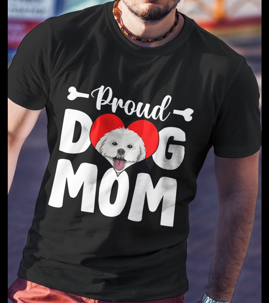 Proud Shih Tzu Dog Mom Heart T-Shirt