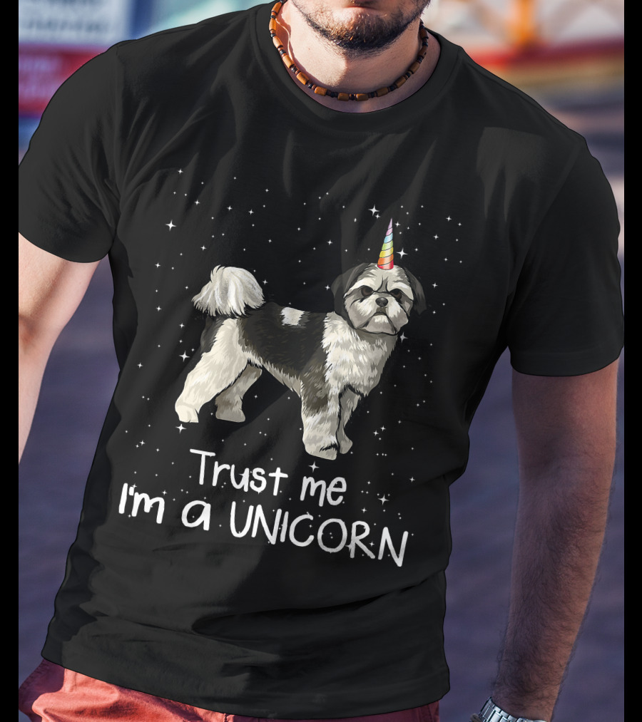 Funny Shih Tzu Trust Me I'm A Unicorn Dog T-Shirt