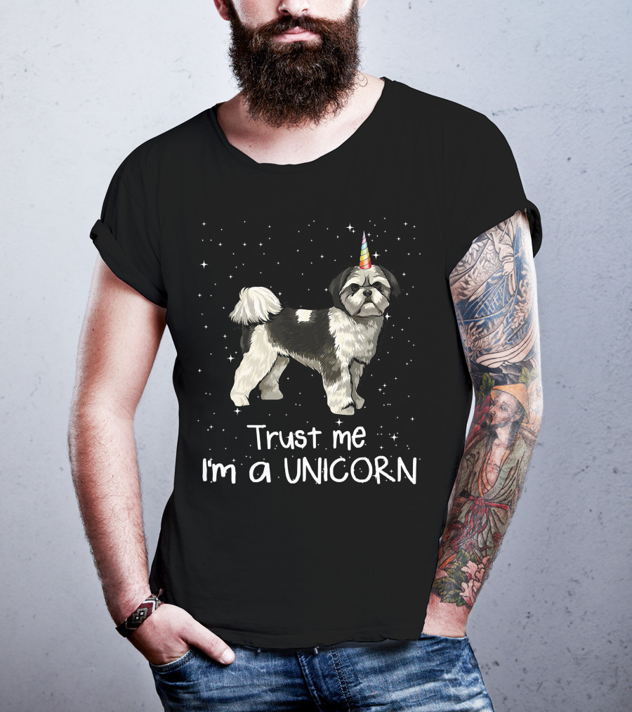 Funny Shih Tzu Trust Me I'm A Unicorn Dog T-Shirt