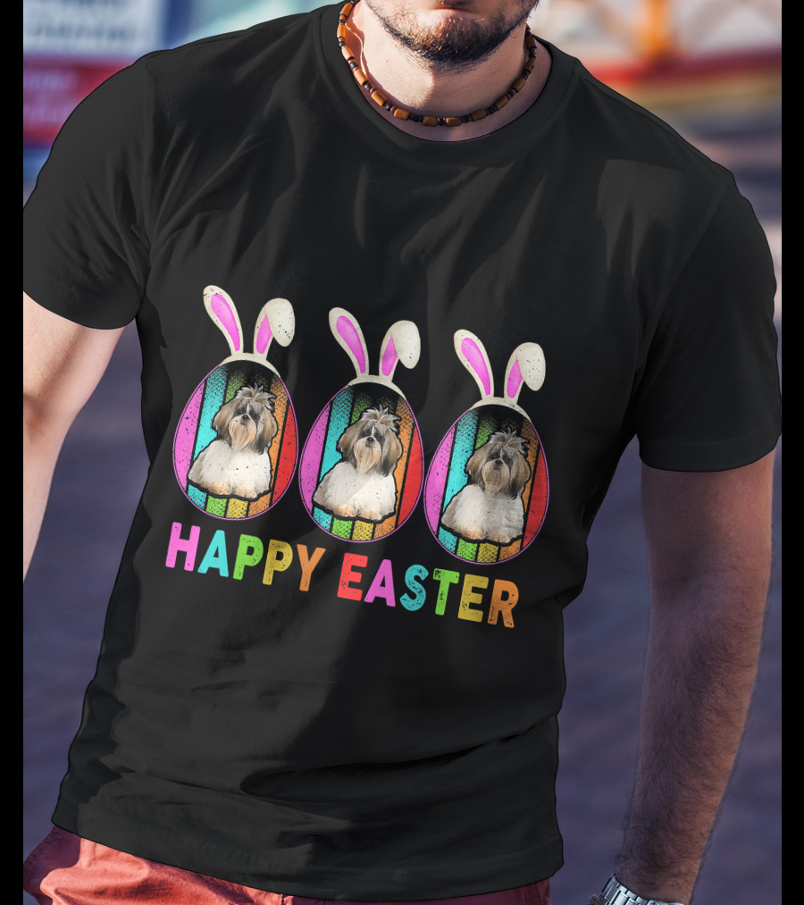Happy Easter Bunny Ear SHIH TZU T-Shirt