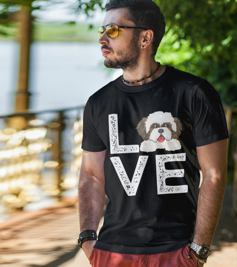 I Love My Shih Tzu Funny Shih Tzu Dog Lover Cute Shih Tzu Love T-Shirt