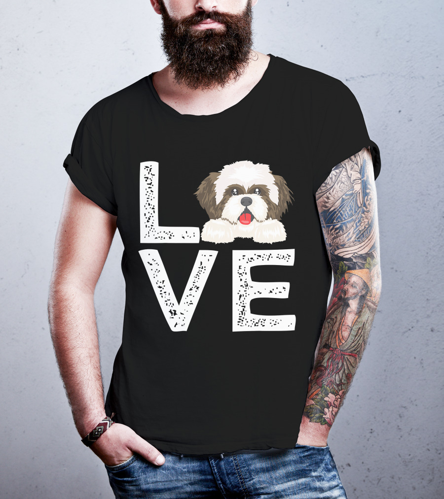 I Love My Shih Tzu Funny Shih Tzu Dog Lover Cute Shih Tzu Love T-Shirt