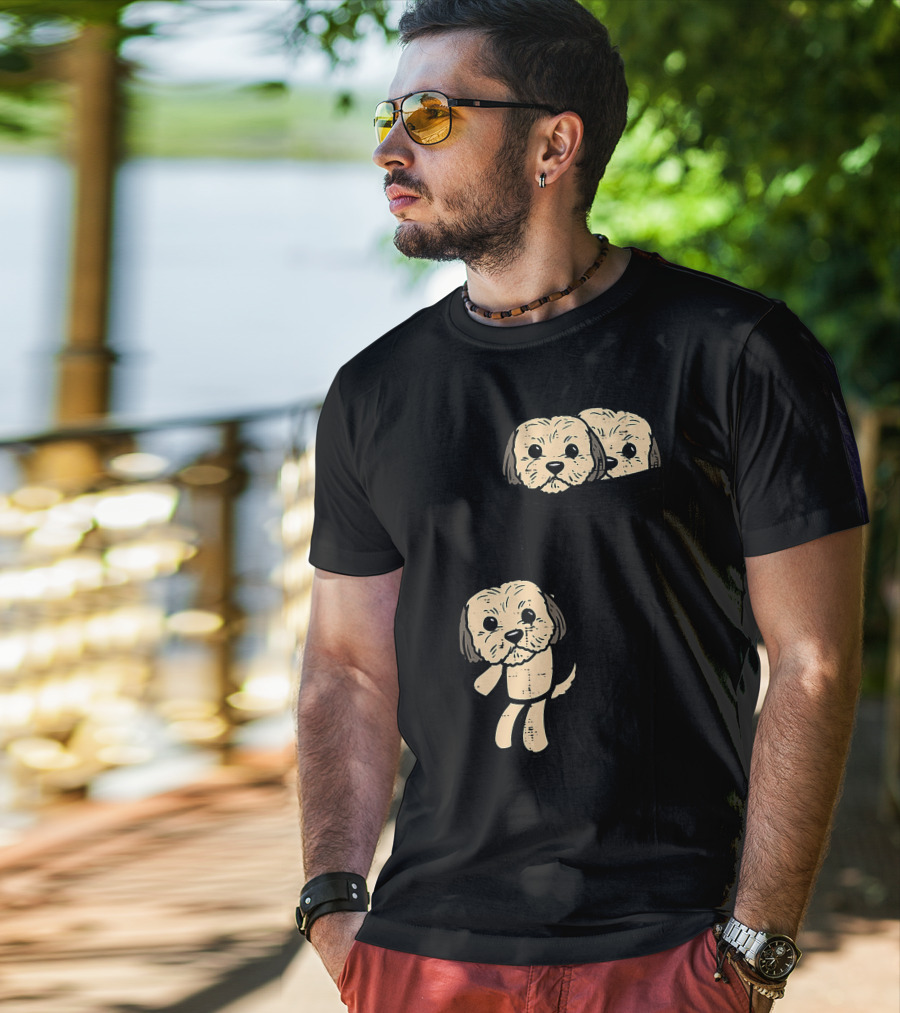 Pocket Shih Tzu Puppies Cute Animal Dog Lover Pet T-Shirt
