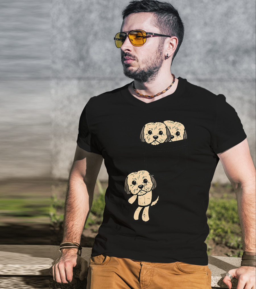 Pocket Shih Tzu Puppies Cute Animal Dog Lover Pet T-Shirt