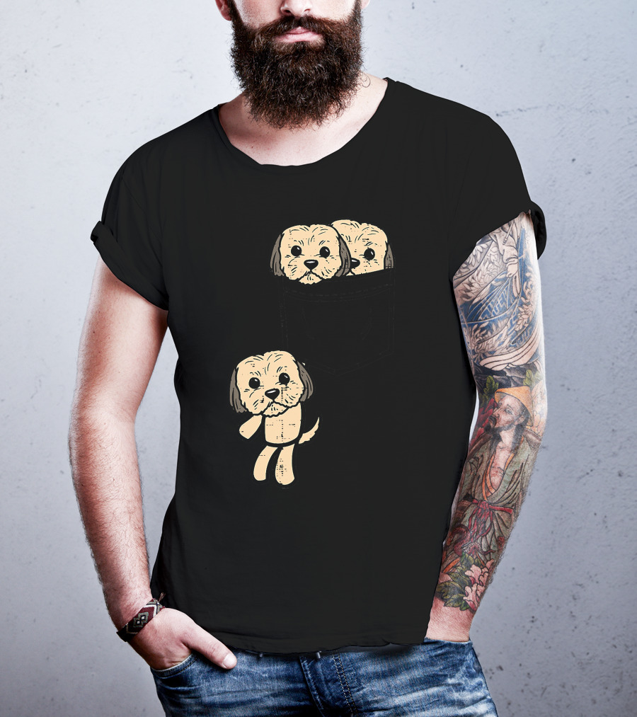 Pocket Shih Tzu Puppies Cute Animal Dog Lover Pet T-Shirt
