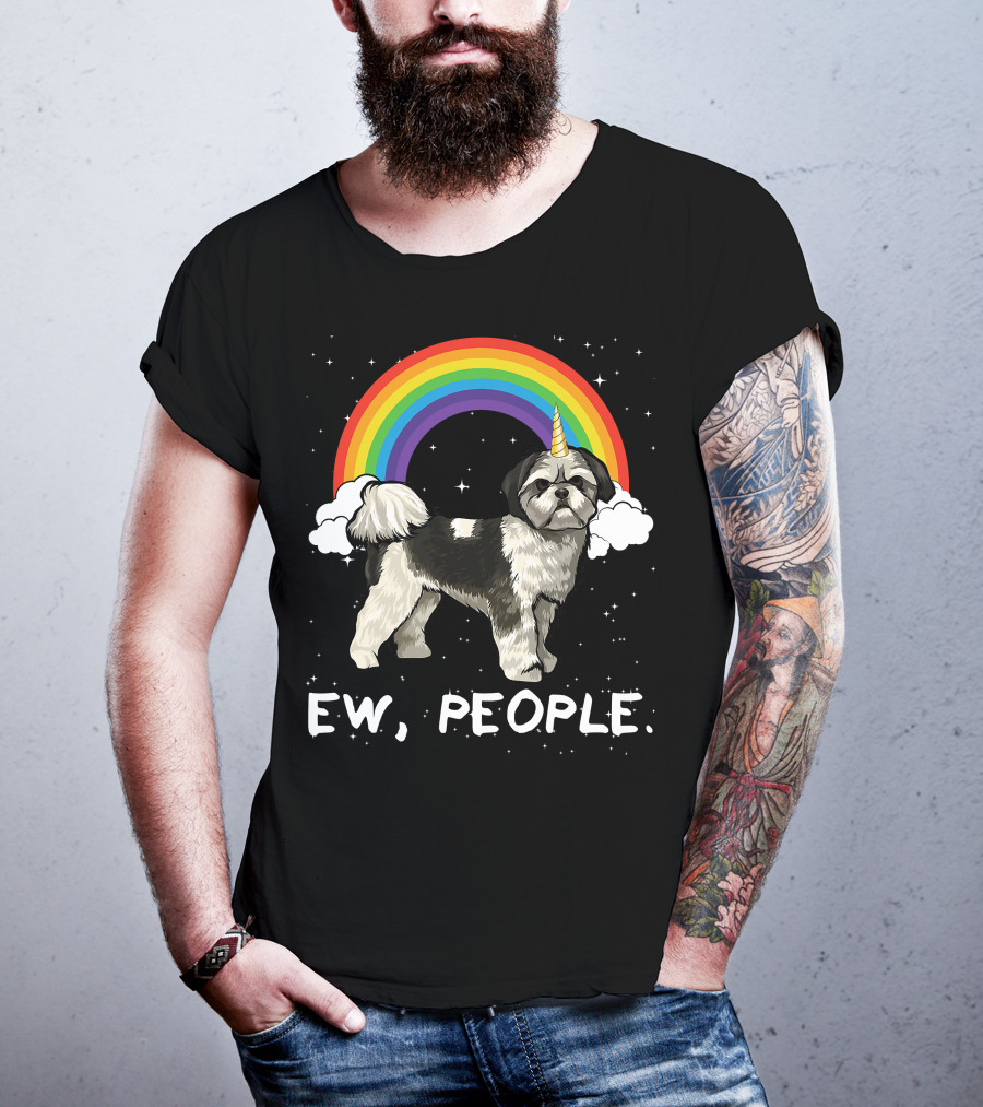 Rainbow Shih Tzu Unicorn Ew People T-Shirt
