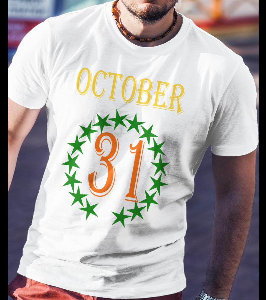 OCTOBER 31 Surrounded By Green Stars T-Shirt