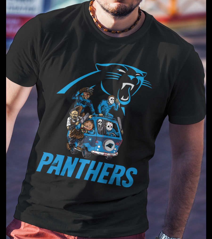 Panthers Horror Movie Icons In Van T-Shirt