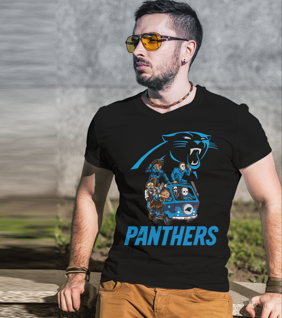 Panthers Horror Movie Icons In Van T-Shirt