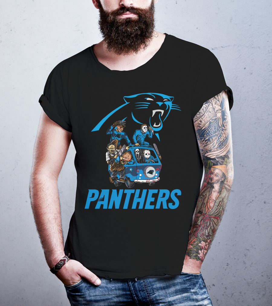 Panthers Horror Movie Icons In Van T-Shirt