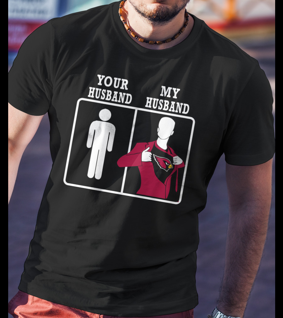 Your Husband My Husband Arizona Cardinals Logo Superman Style T-Shirt