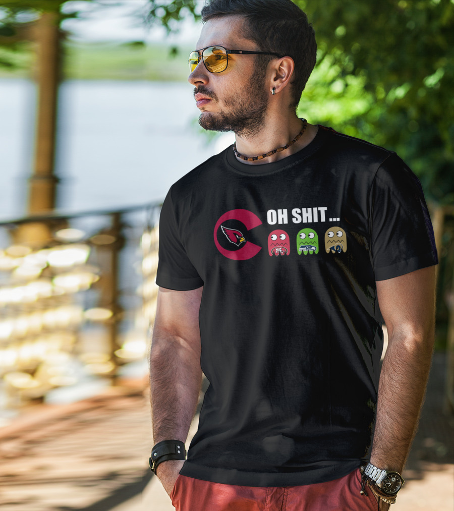 Arizona Cardinals Oh Shit Pacman San Francisco 49ers Seattle Seahawks Los Angeles Rams T-Shirt