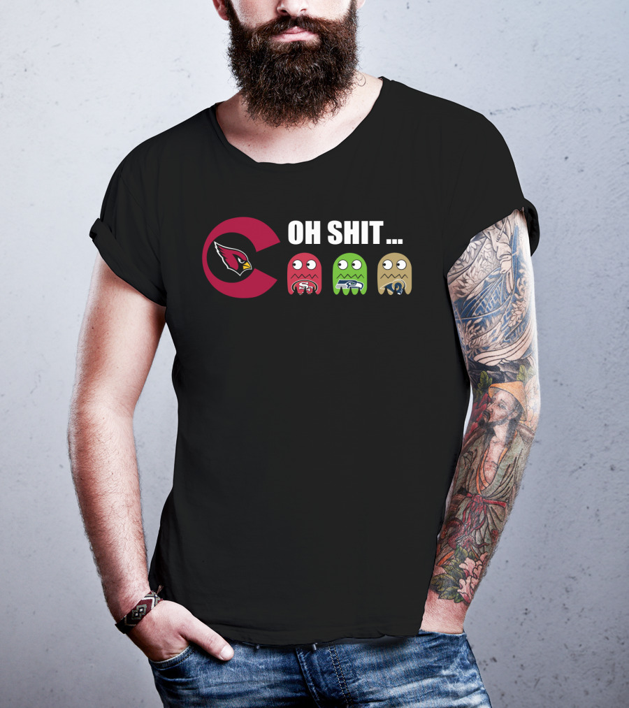 Arizona Cardinals Oh Shit Pacman San Francisco 49ers Seattle Seahawks Los Angeles Rams T-Shirt