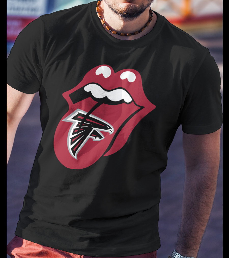 Atlanta Falcons Rolling Stones Tongue Logo Mashup T-Shirt