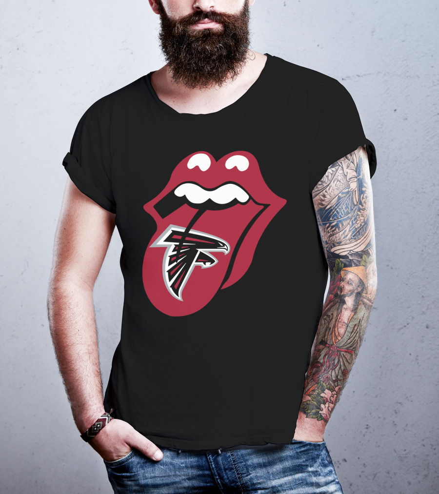 Atlanta Falcons Rolling Stones Tongue Logo Mashup T-Shirt