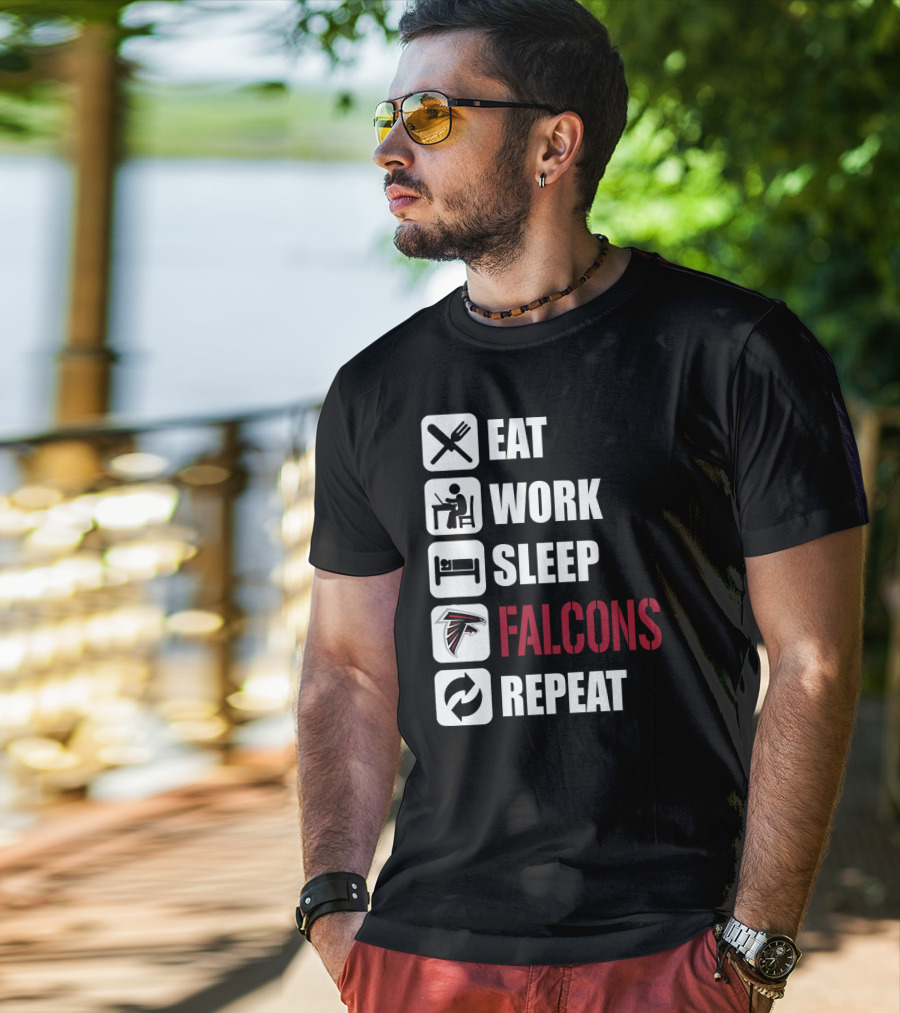 Eat Work Sleep Atlanta Falcons Repeat T-Shirt