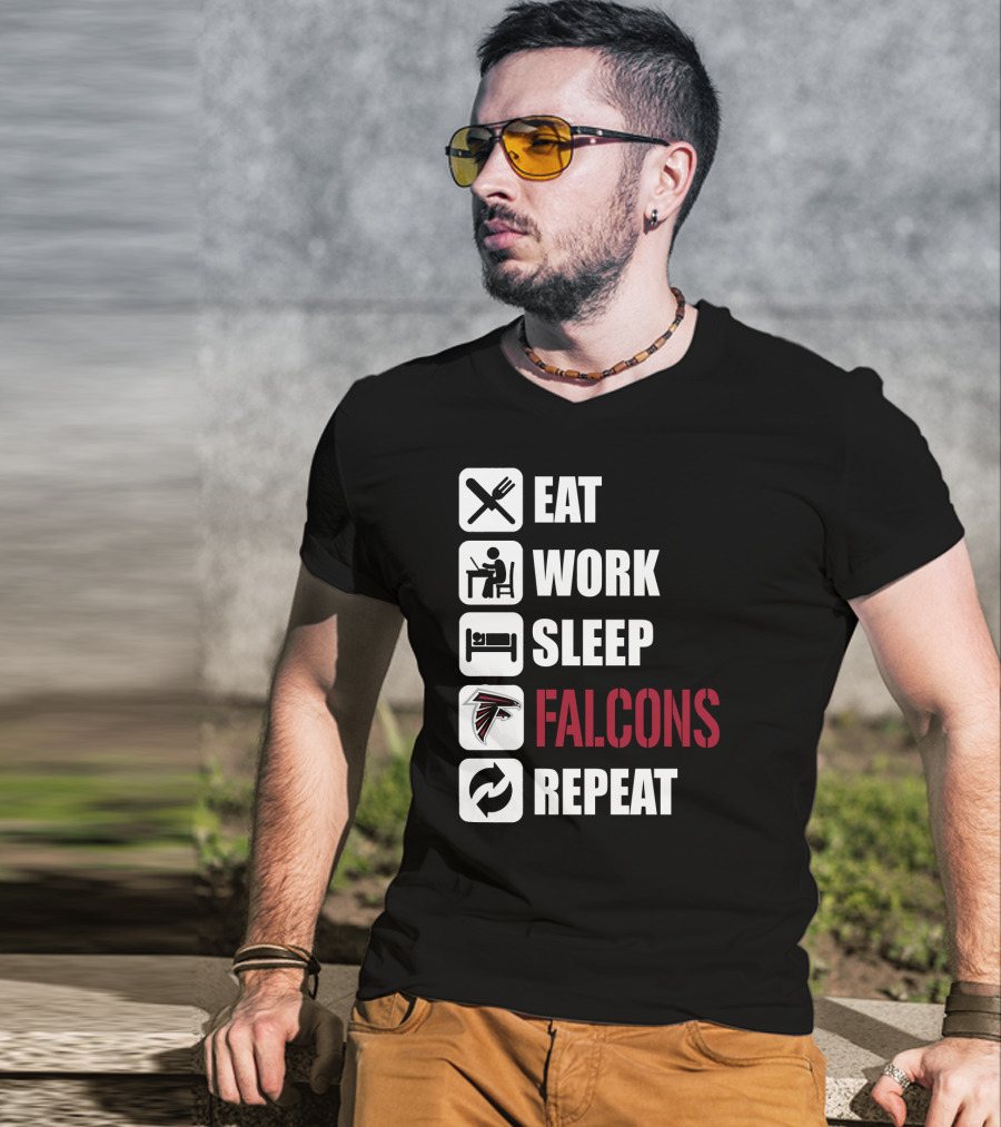 Eat Work Sleep Atlanta Falcons Repeat T-Shirt