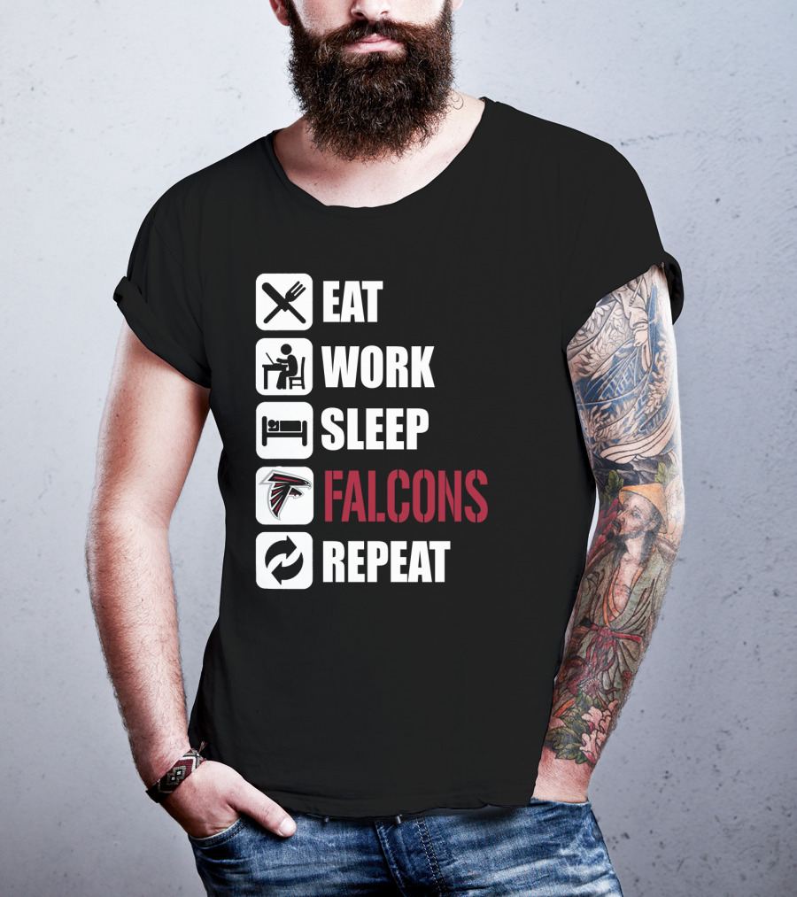 Eat Work Sleep Atlanta Falcons Repeat T-Shirt