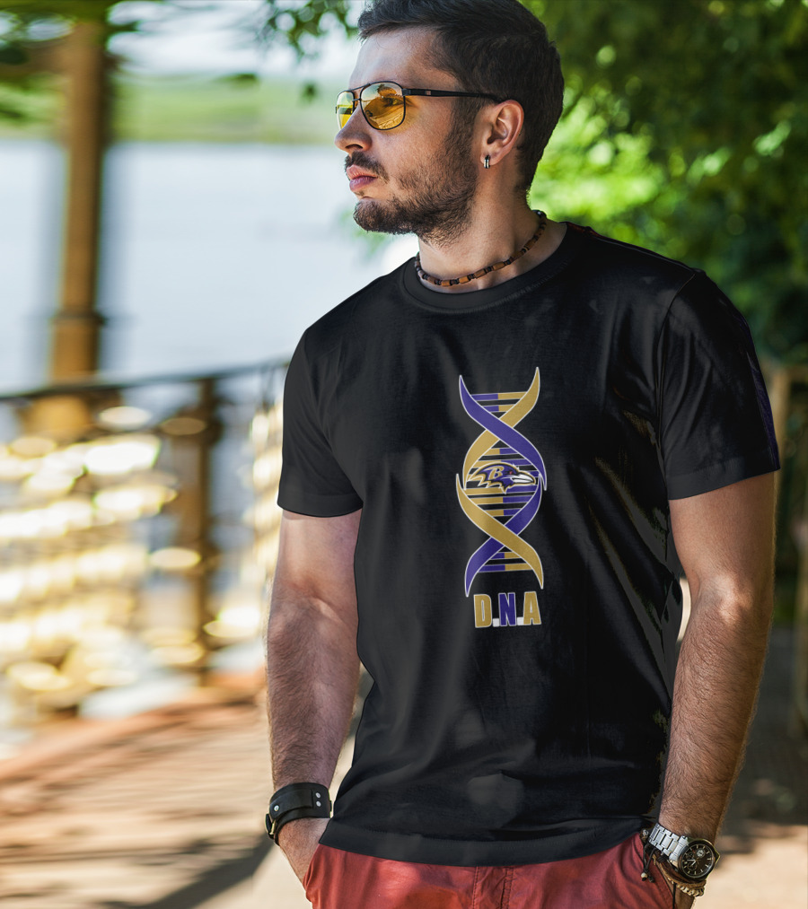 Baltimore Ravens Dna Ravens Logo In Dna Helix T-Shirt