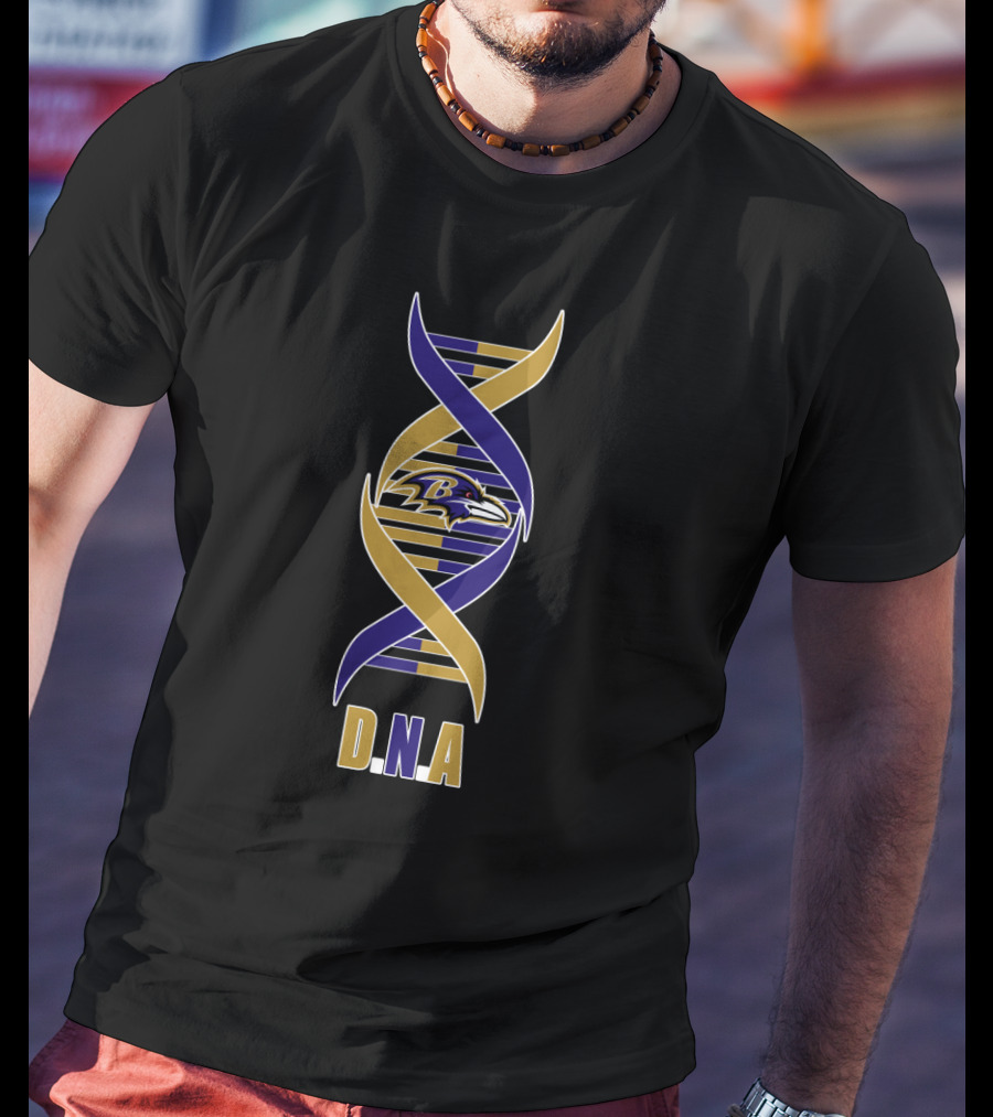 Baltimore Ravens Dna Ravens Logo In Dna Helix T-Shirt