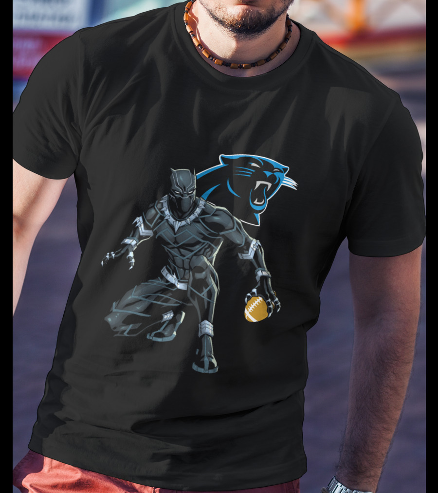 Carolina Panthers Black Panther Football Fusion T-Shirt