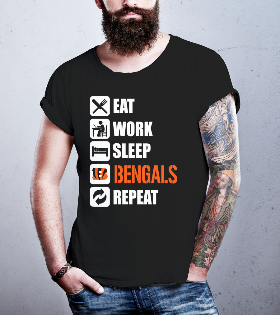Eat Work Sleep Bengals Repeat T-Shirt