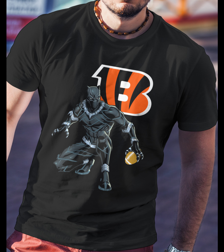 Cincinnati Bengals Black Panther Football T-Shirt